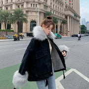 Emorelle™ Denim Wool Collar Jacket