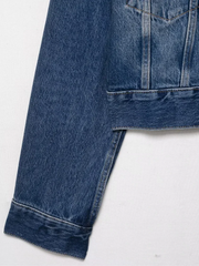 Emorelle™ Denim Jacket with Brown Fur Collar