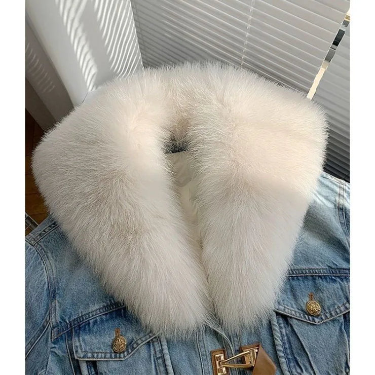 Emorelle™ Denim Fur Collar Cowboy Jacket