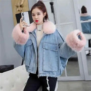 Emorelle™ Denim Wool Collar Jacket