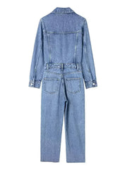 Emorelle™ Long Sleeves Denim Jumpsuit