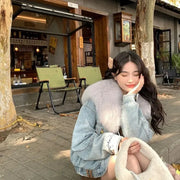 Emorelle™ Denim Fur Collar Cowboy Jacket