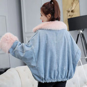 Emorelle™ Denim Wool Collar Jacket
