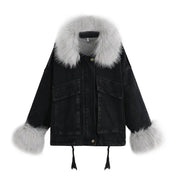 Emorelle™ Denim Wool Collar Jacket
