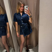 Emorelle™ Denim Jacket and Skort Matching Set