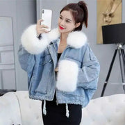 Emorelle™ Denim Wool Collar Jacket